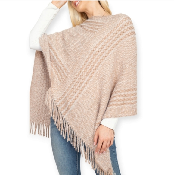 Poncho Sweater With Fringe - Picture 7 of 11
